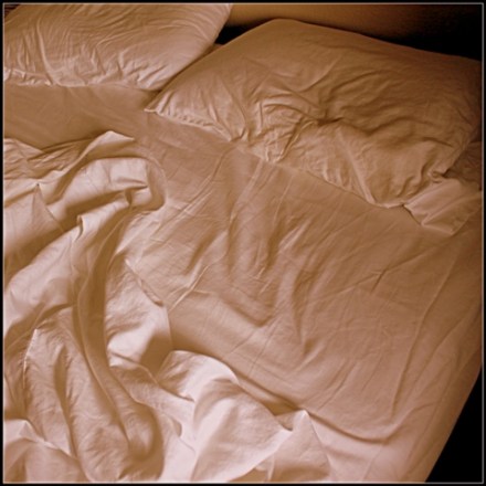 unmade bed